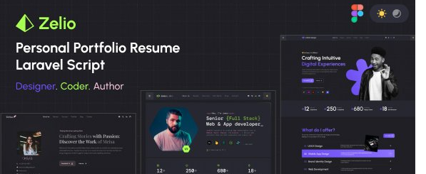 Zelio v1.1.9 - Personal Portfolio Resume Laravel Script - nulled