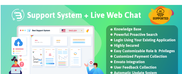 Support System v4.1.7 - Live Web Chat & Client Desk & Ticket Help Desk - nulled
