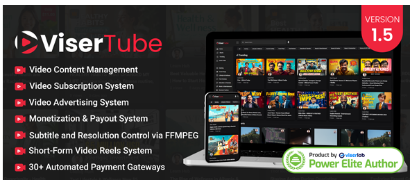 ViserTube v1.7 - Online Video Sharing Platform - nulled