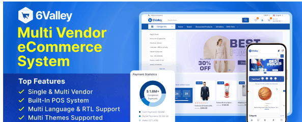 6valley v16.0 - Multi-Vendor E-commerce - Complete eCommerce Mobile App, Web, Seller and Admin Panel - nulled