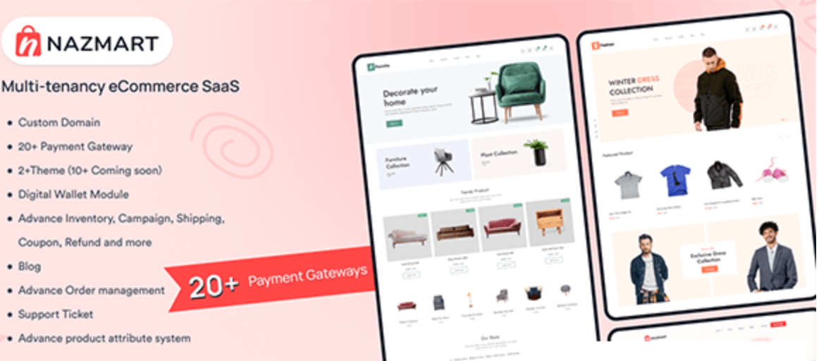 Nazmart v3.0.3 - Multi-Tenancy eCommerce Platform (SAAS)