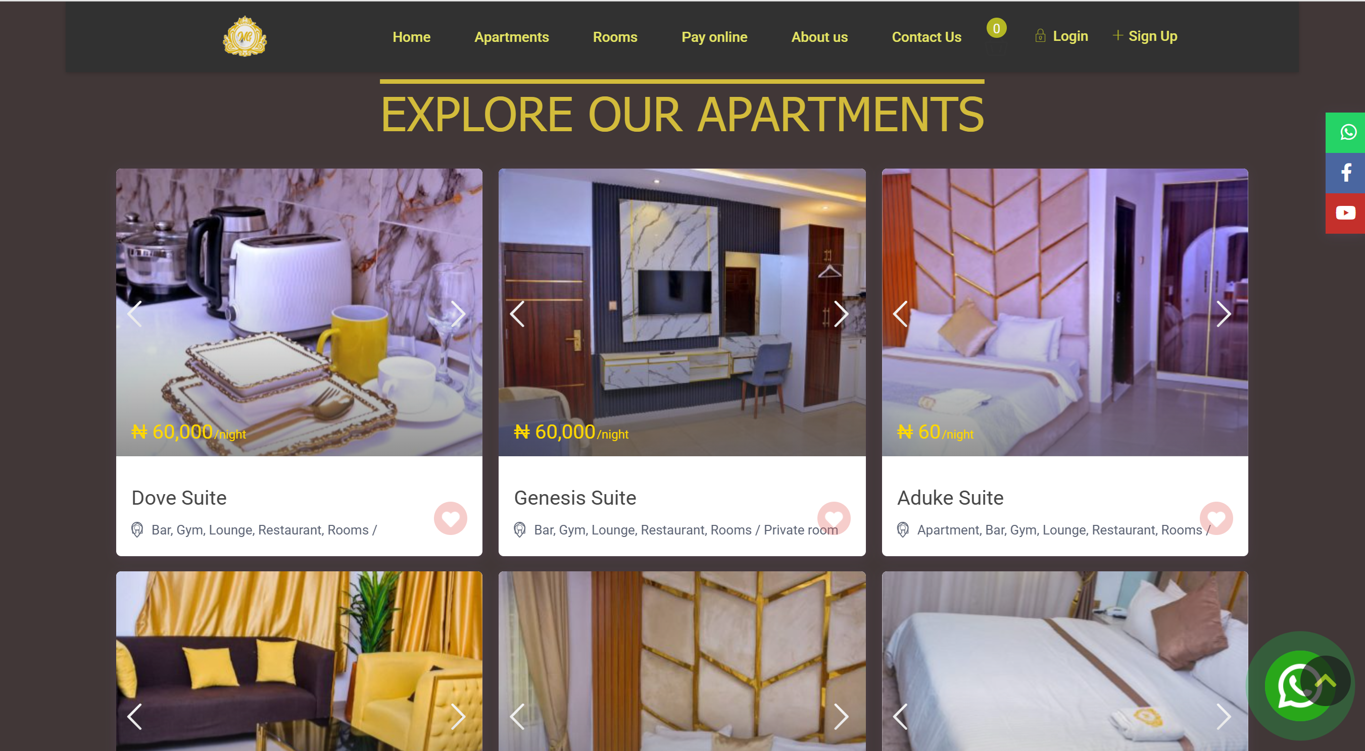 Hotel and lounge website project